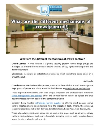 What are the different mechanisms of crowd control?