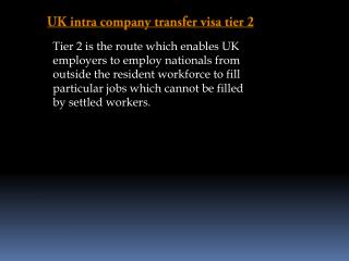 UK intra company transfer visa tier 2