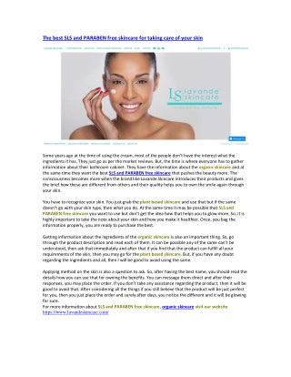 SLS and PARABEN free skincare