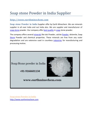 Soap stone Powder in India Supplier