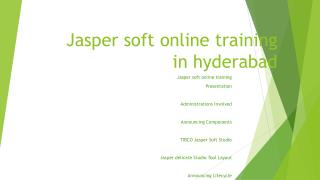 Jasper soft online training in hyderabad