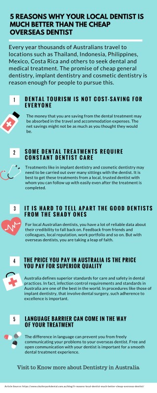 5 Reasons Why your Local Dentist is Much Better than the Cheap Overseas Dentist