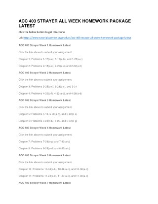 ACC 403 STRAYER ALL WEEK HOMEWORK PACKAGE LATEST