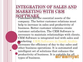 Integration of sales and marketing with CRM Software