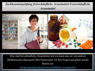 Sachkenntnisprüfung freiverkäufliche arzneimittel-Freiverkäufliche arzneimittel