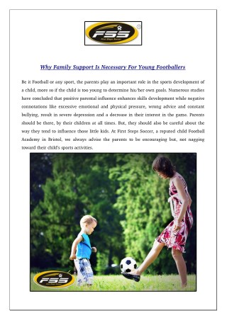 Why Family Support Is Necessary For Young Footballers?