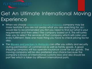 Get An Ultimate International Moving Experience