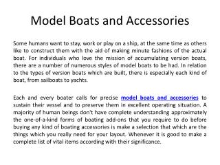 Model boats and accessories