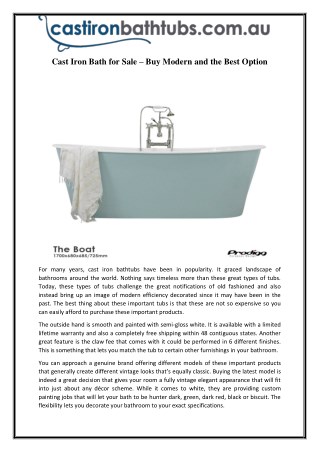 Cast Iron Bath for Sale – Buy Modern and the Best Option