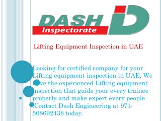 Lifting Equipment Inspection in UAE