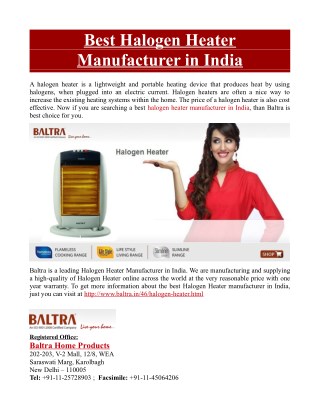 Best Halogen Heater Manufacturer in India
