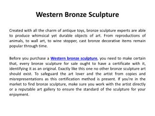 Western bronze sculpture