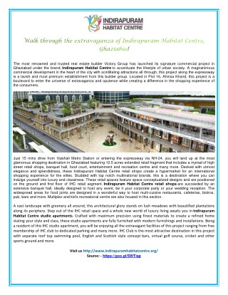 Walk through the extravaganza of Indirapuram Habitat Centre, Ghaziabad