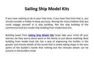 Sailing Ship Model Kits