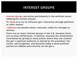 Interest Groups