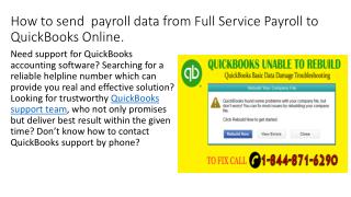 How to send payroll data from Full Service Payroll to QuickBooks Online.