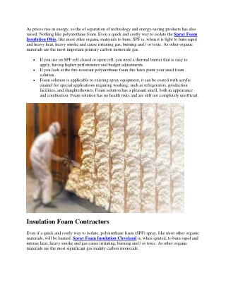 Spray Foam Insulation And Contractors