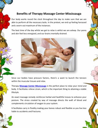 Benefits of Therapy Massage Center Mississauga
