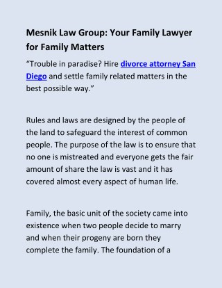 San Diego Divorce Lawyers