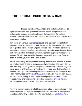 THE ULTIMATE GUIDE TO BABY CARE