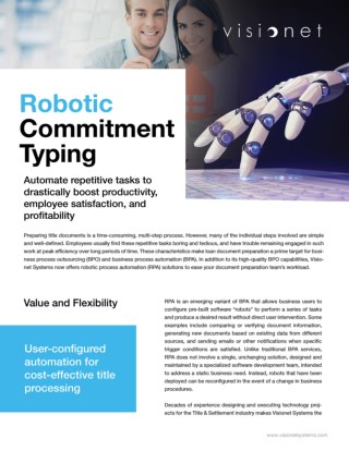 Visionet’s Robotic Commitment Typing - Automate Repetitive Tasks for Effective Title Processing