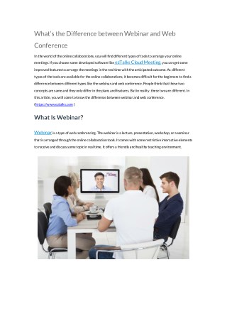 ezTalks: Is Webinar the Same with Web Conference?