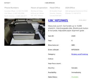 Buy Used GBC MP2500IX Machine