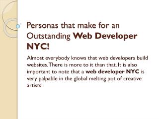 Personas that make for an Outstanding Web Developer NYC!