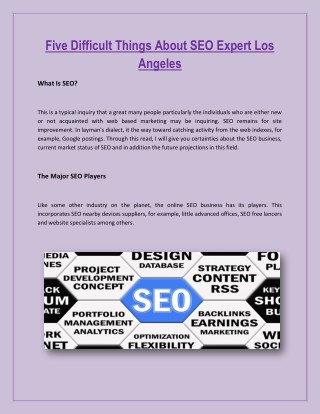 Five Difficult Things About SEO Expert Los Angeles