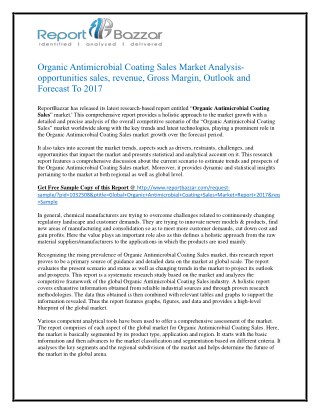 Organic antimicrobial coating sales Market Size, Share, Analysis, Industry Demand and Forecasts Report to 2017