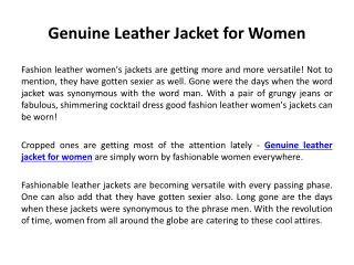 Genuine leather jacket for women