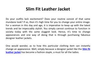 Slim fit leather jacket