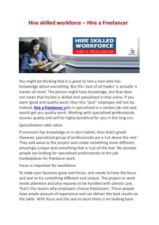 Hire Skilled Workforce – Hire A Freelancer