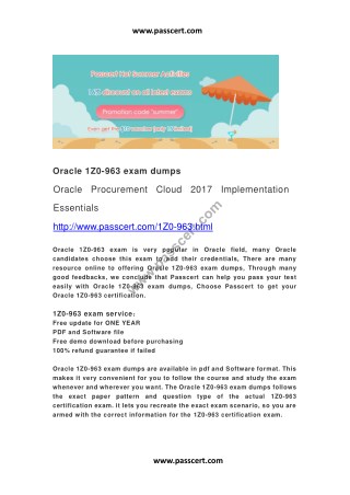 Oracle 1Z0-963 exam dumps