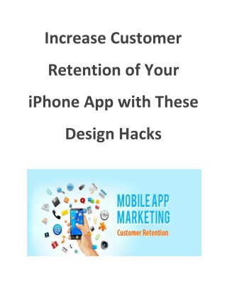 Increase Customer Retention of Your iPhone App with These Design Hacks