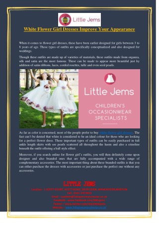 White Flower Girl Dresses Improve Your Appearance