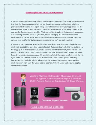 LG Washing Machine Service Center in Hyderabad