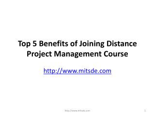 Top 5 Benefits of Joining Distance Project Management Course