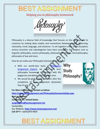 Philosophy homework help