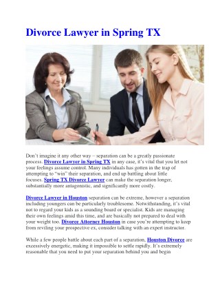 Divorce Lawyer in Spring TX