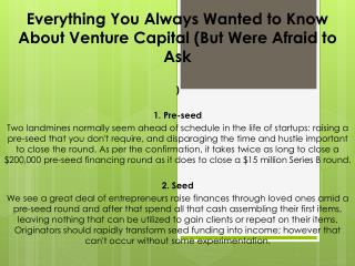 Everything You Always Wanted to Know About Venture Capital (But Were Afraid to Ask)