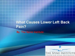 What Causes Lower Left Back Pain?