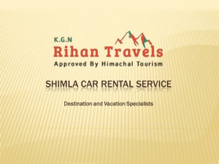 Rihan Travels - Shimla Car Rental Service