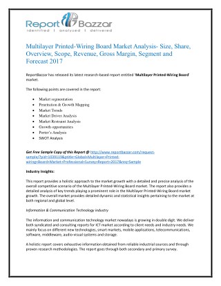 Multilayer printed wiring board Market Analysis - Size, Share, overview, scope, Revenue, Gross Margin, Segment and Forec