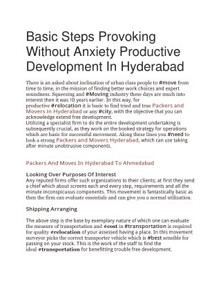 Basic Steps Provoking Without Anxiety Productive Development In Hyderabad