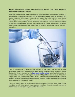 Book a demo for water purifier