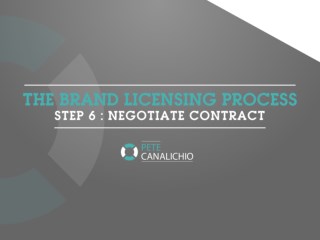 The Brand Licensing Process - Step 6: Negotiate Contract