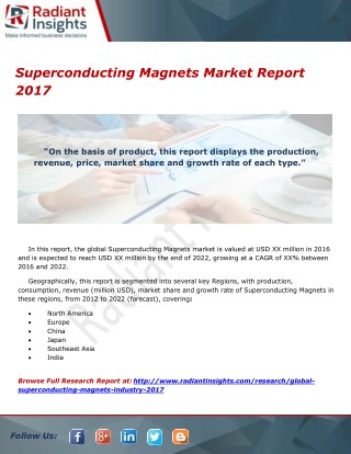 Superconducting Magnets Market Report 2017