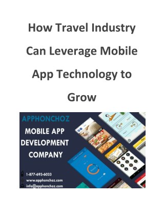 How Travel Industry Can Leverage Mobile App Technology to Grow