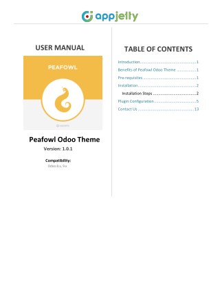 Responsive Cms Odoo Peafowl Theme: User Manual